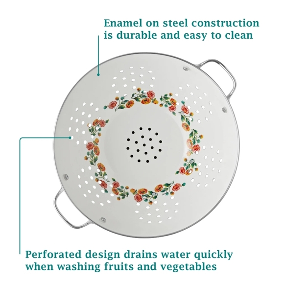 ❤️ New Pioneer Woman Brilliant Blooms 5-Quart Colander - Picture 5 of 9